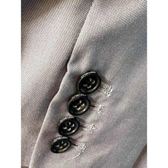 Banana Republic Womens Vintage Y2K Silk Wool Knit Gray Work Blazer Size 8 - Picture 7 of 10